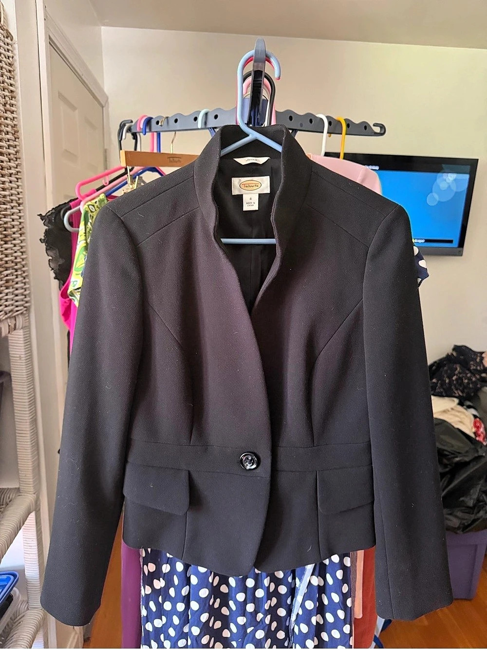 Talbots Peplum Blazer in Black Size 4 Like New